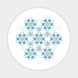 Blue Flower of life artwork Magnet